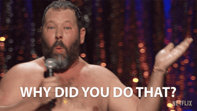 Shirtless Man Holding Microphone Saying Why Did You Do That GIF