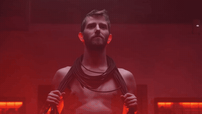 Shirtless Man Holding Rope GIF