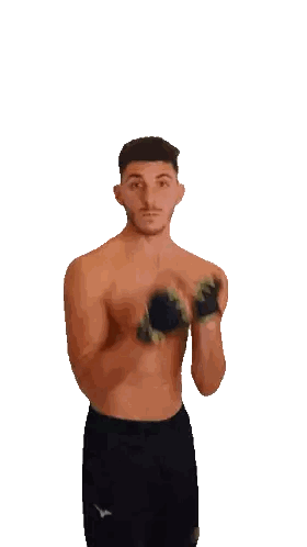 Shirtless Man Holding Shoe Sticker