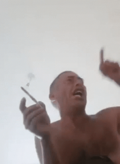 Shirtless Man Holding Toothbrush GIF