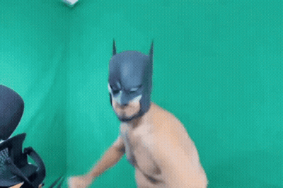 Shirtless Man In Batman Mask GIF