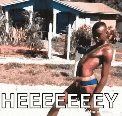 Shirtless Man In Bikini Walking GIF