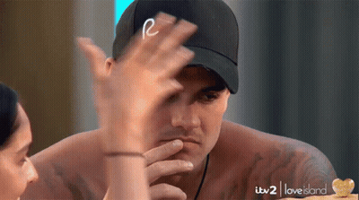 Shirtless Man In Black Baseball Cap With Letter R GIF