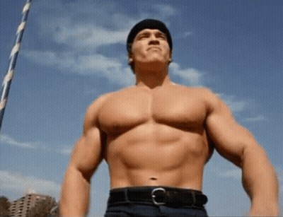 Shirtless Man In Black Hat And Black Belt GIF