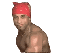 Shirtless Man In Boxing Pose Sticker