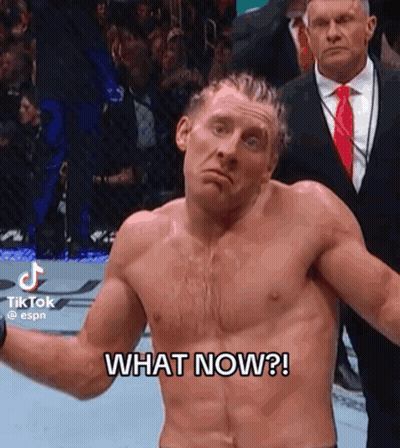 Shirtless Man In Boxing Ring Saying What Now GIF