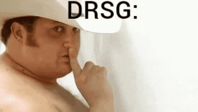 Shirtless Man In Cowboy Hat Covering Mouth Saying Drsg GIF