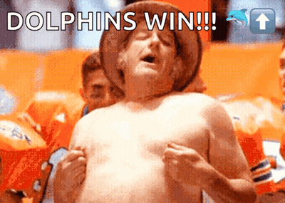 Shirtless Man In Cowboy Hat Saying Dolphins Win GIF