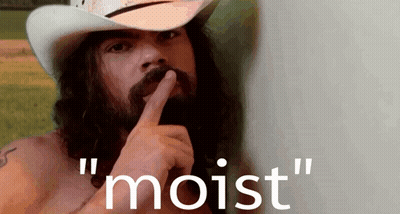 Shirtless Man In Cowboy Hat Shushing Moist GIF