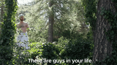 Shirtless Man In Forest Saying There Are Guys In Your Life GIF