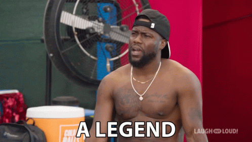 Shirtless Man In Front Of Fan Says A Legend GIF