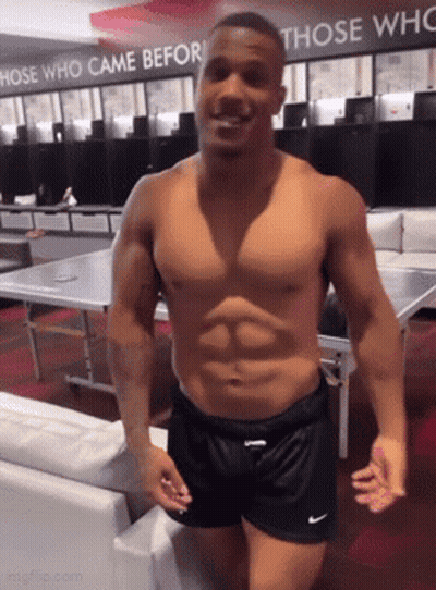 Shirtless Man In Front Of Sign Saying Those Who Came Before GIF