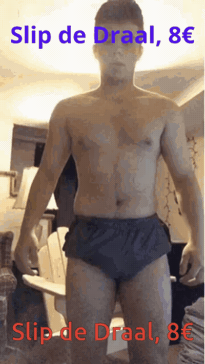 Shirtless Man In Front Of Slip De Draai 8 € Sign GIF