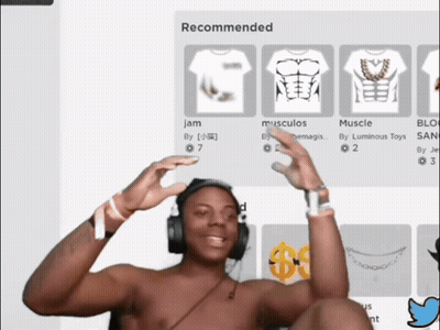 Shirtless Man In Headphones In Front Of Recommended Screen GIF