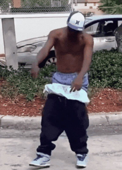Shirtless Man In Hurley Hat Dancing GIF