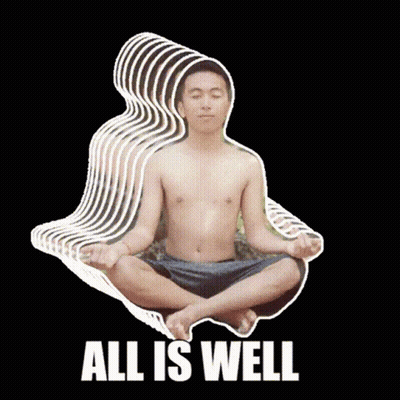 Shirtless Man In Lotus Position Saying All Is Well GIF