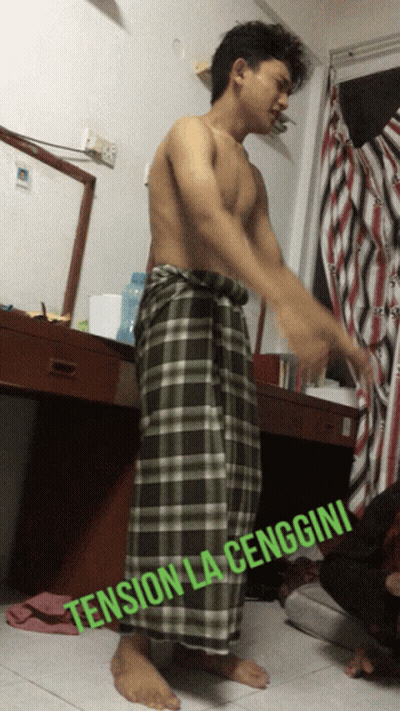 Shirtless Man In Plaid Sarong Tension La Cengini GIF