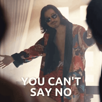 Shirtless Man In Robe And Sunglasses Saying You Can't Say No GIF
