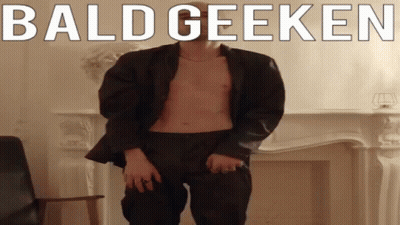 Shirtless Man In Suit Dancing Fireplace Bald Geeken GIF