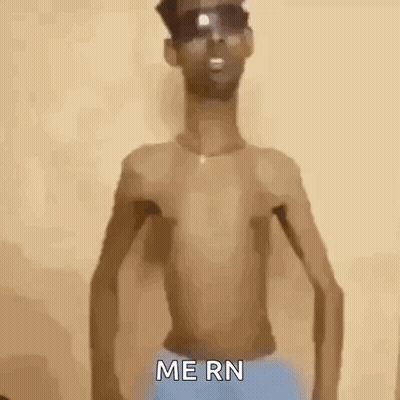 Shirtless Man In Sunglasses And Blue Underwear Says Me RN GIF