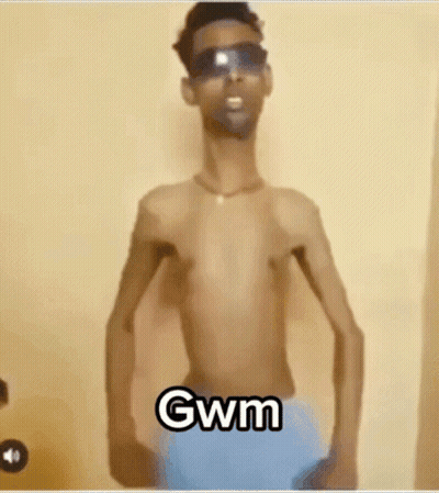 Shirtless Man In Sunglasses And Shorts Saying GWM GIF
