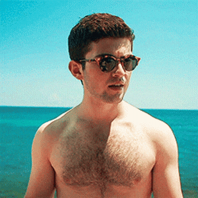 Shirtless Man In Sunglasses Ocean GIF