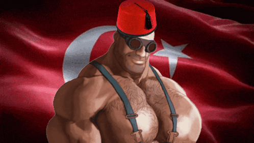Shirtless Man In Suspenders And Red Hat GIF