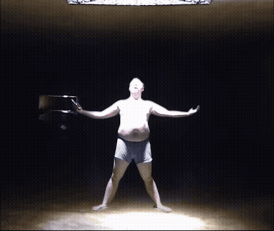 Shirtless Man In Underwear Dark Room GIF
