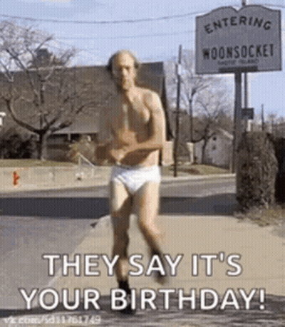 Shirtless Man In Underwear Running Down Sidewalk GIF