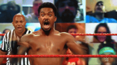 Shirtless Man In Wrestling Ring Mouth Open GIF