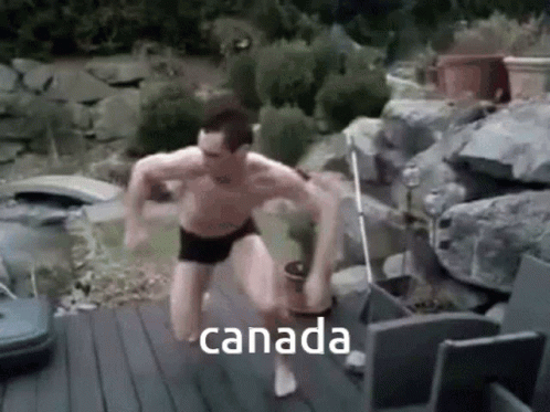 Shirtless Man Jumping Into Pool GIF