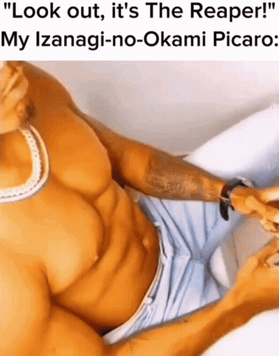 Shirtless Man Laying On Bed Look Out It's The Reaper My Izanagi-No-Okami Picaro GIF