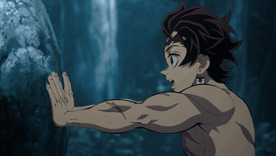 Shirtless Man Leaning On Rock GIF