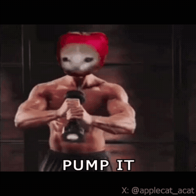 Shirtless Man Lifting Dumbbell Apple Head