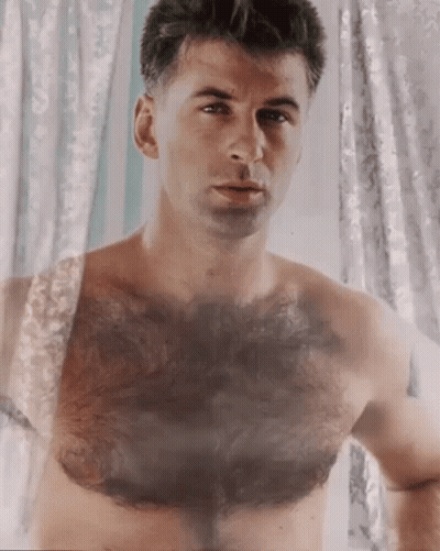 Shirtless Man Looking In Mirror GIF