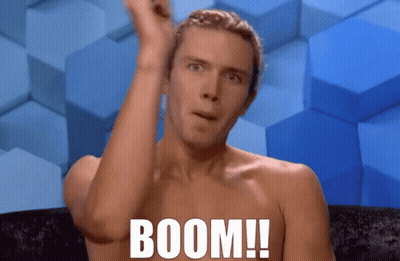 Shirtless Man Making Funny Face Saying Boom GIF