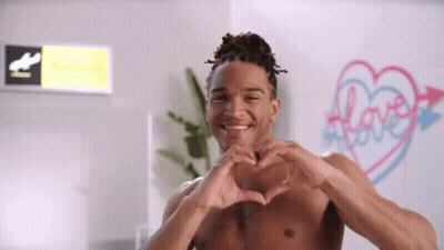 Shirtless Man Making Heart With Hands Love Sign GIF