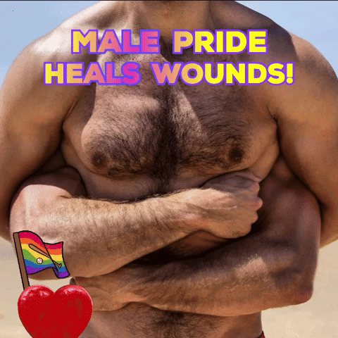 Shirtless Man Male Pride Heals Wounds GIF