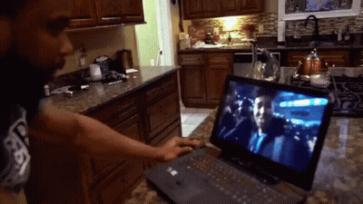 Shirtless Man On Basketball Court GIF