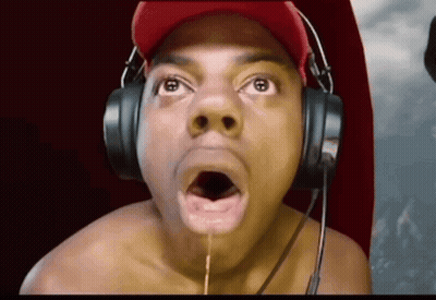 Shirtless Man Open Mouth Headphones Red Hat GIF