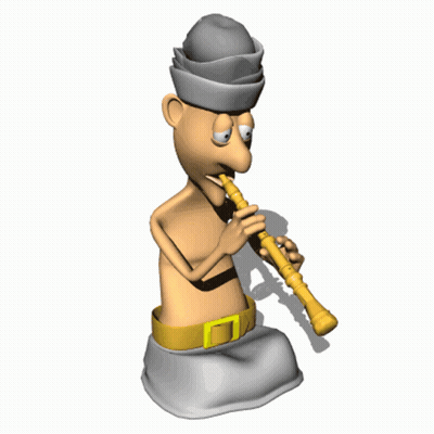 Shirtless Man Playing Flute GIF