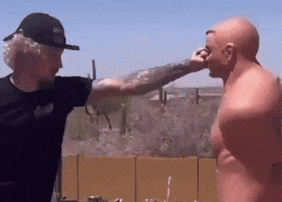 Shirtless Man Punched In Face GIF