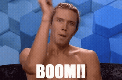Shirtless Man Saying Boom With Fist Up GIF