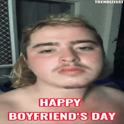 Shirtless Man Saying Happy Boyfriend's Day GIF