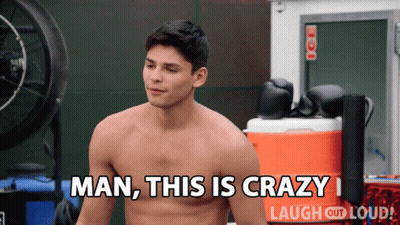 Shirtless Man Saying Man This Is Crazy GIF