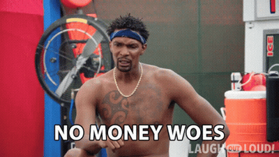 Shirtless Man Saying No Money Woes GIF
