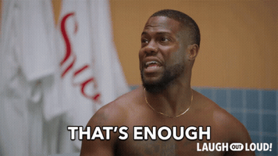 Shirtless Man Saying That's Enough In Bathroom GIF