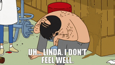 Shirtless Man Saying Uh Linda I Don't Feel Well GIF