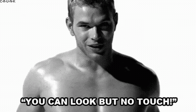 Shirtless Man Saying You Can Look But No Touch GIF