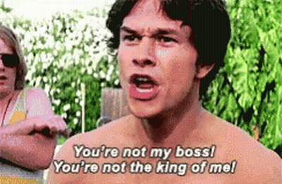 Shirtless Man Saying You're Not My Boss GIF